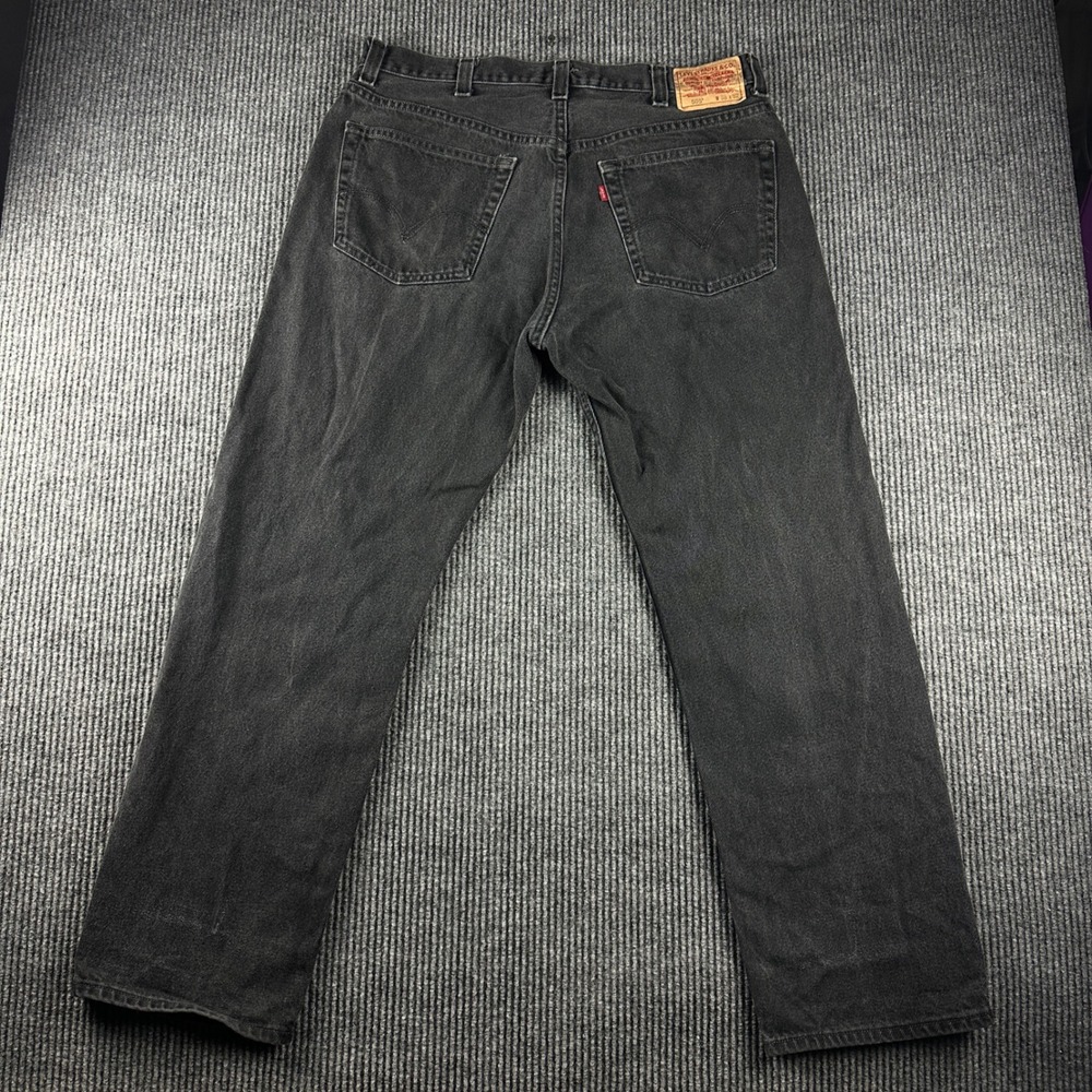 Levis 505 Regular Fit Straight Leg Black Denim Jeans Mens 38x32